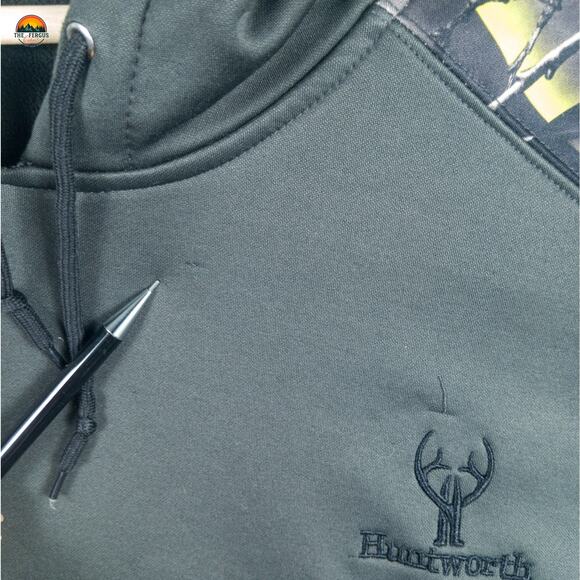 Huntworth Pullover Hoodie Green Long Sleeve Pockets Men's Size 2XL - Picture 11 of 16